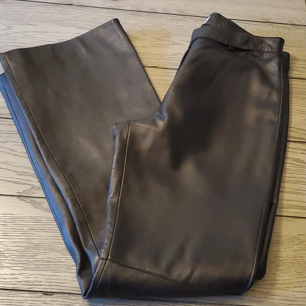 Leather Boot Cut Pants - Picture 4 of 10